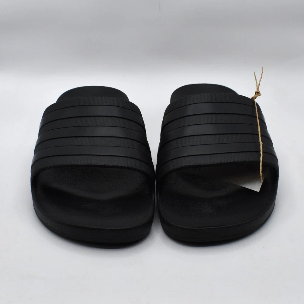 adidas Adilette Aqua Slides Sandals Slip On Men's 11 Women's 12 Black NWT F35550